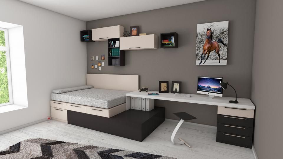 Second bedroom with a study desk
